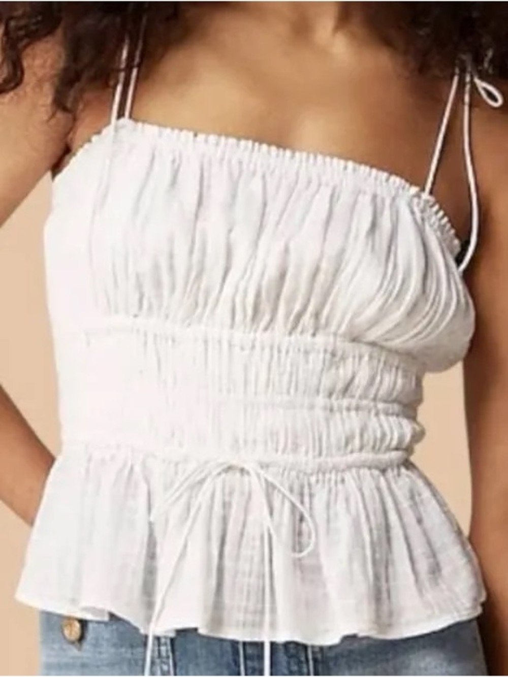 J.Crew Convertible White Cami Top 100% Cotton